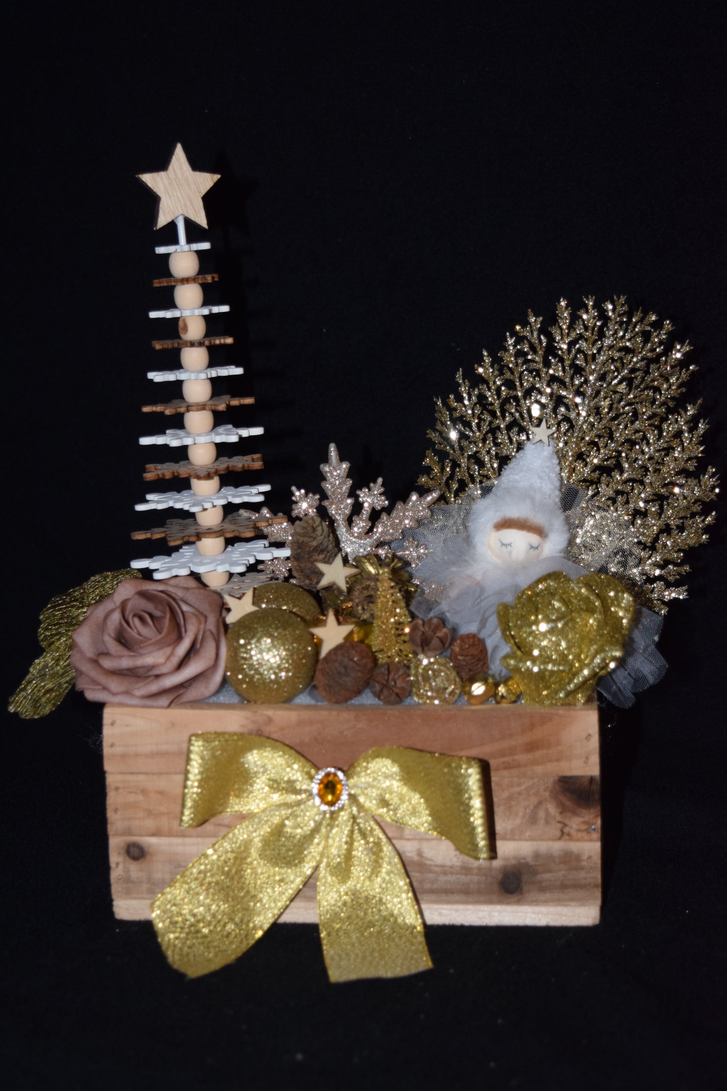 Boîte en bois de noël