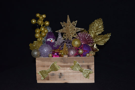 Boîte en bois de noël