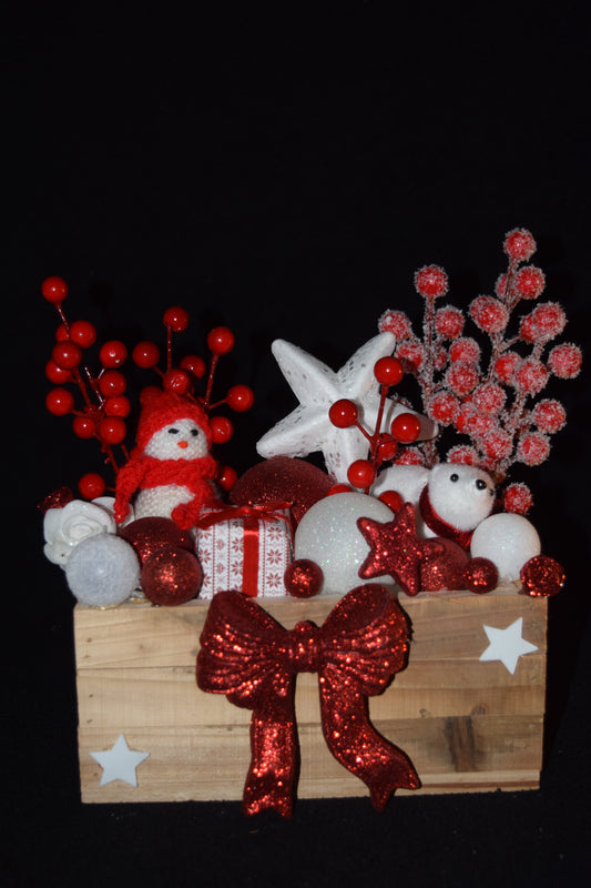 Boîte en bois de noël